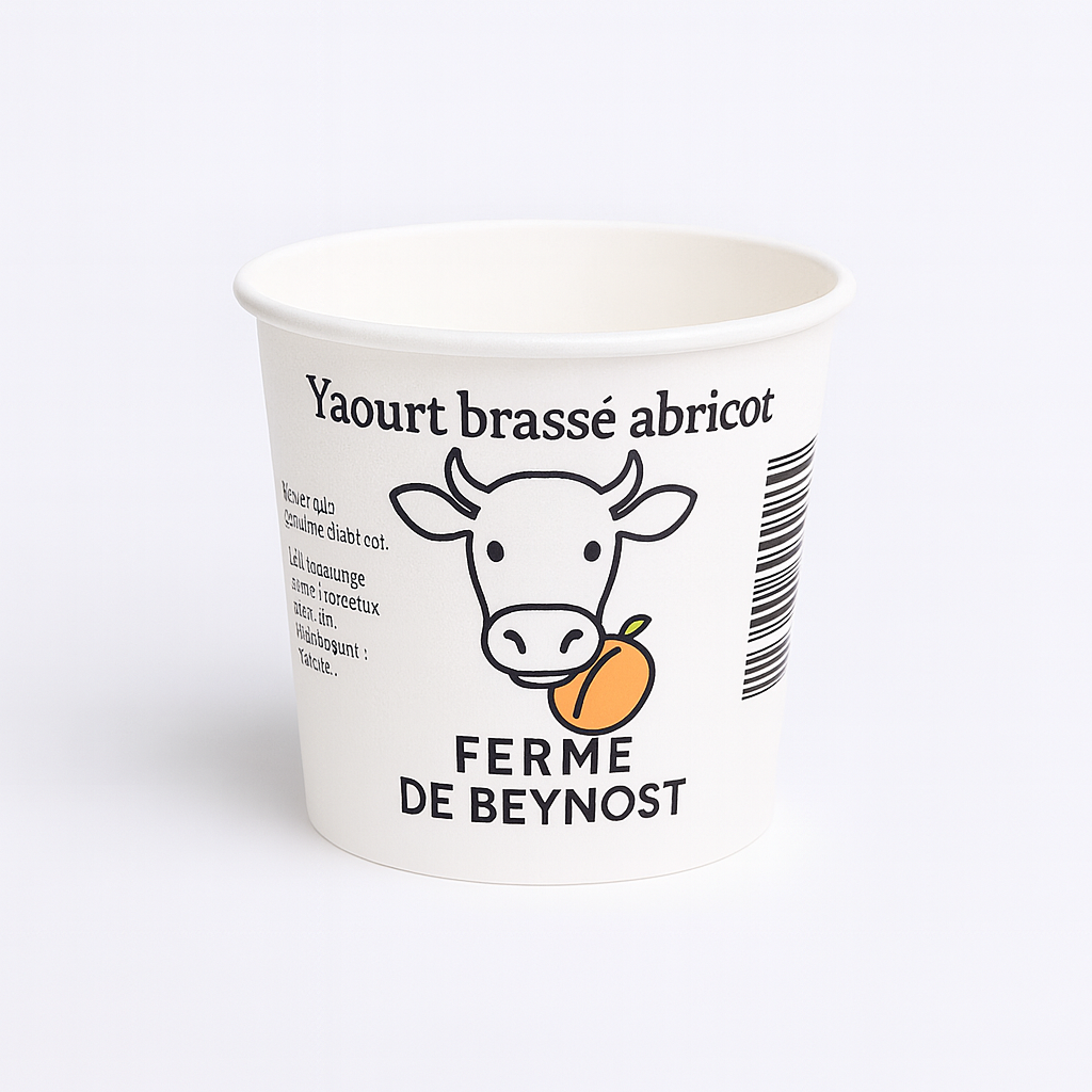 PACKINOV - Pots carton yaourt brassé abricot