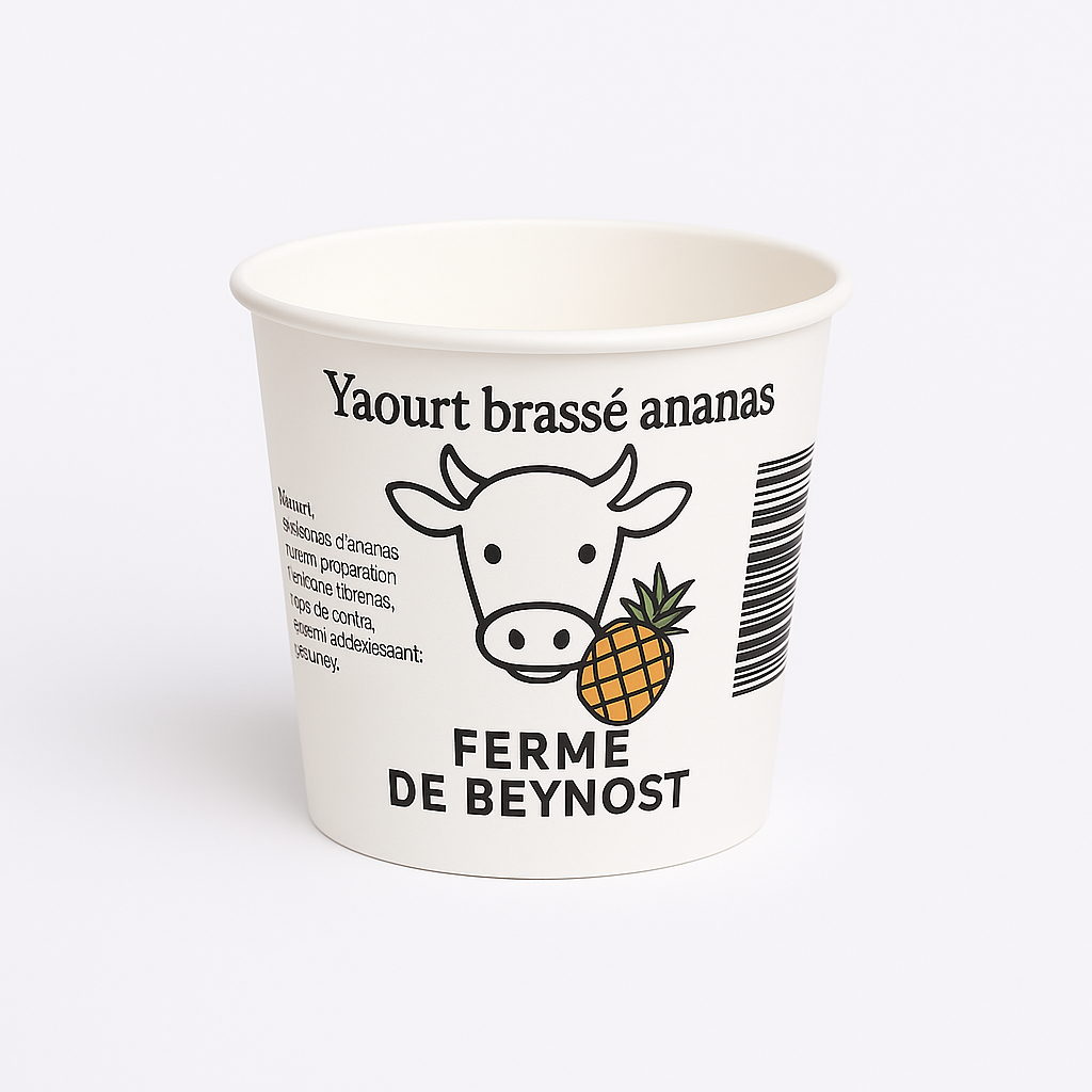 PACKINOV - Pots carton yaourt brassé ananas
