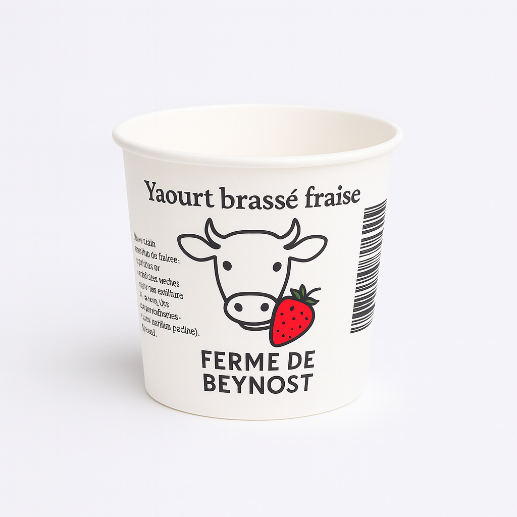 PACKINOV - Pots carton yaourt brassé fraise