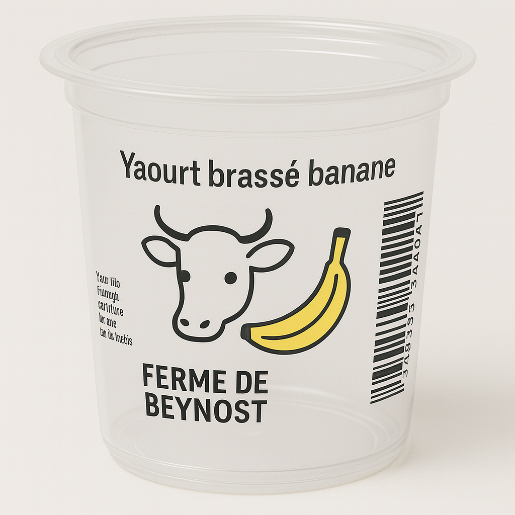 PACKINOV - Pots plastique yaourt brassé banane