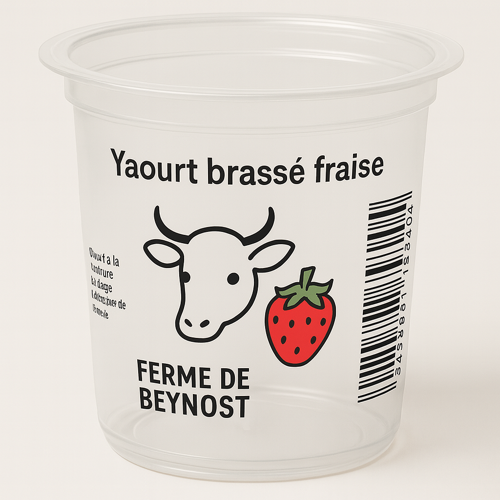 PACKINOV - Pots plastique yaourt brassé fraise